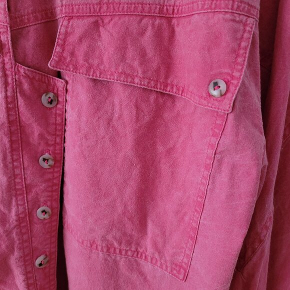 3 Suisses Women's Asymmetrical Pink Button-Up Size L/XL - Picture 3 of 8